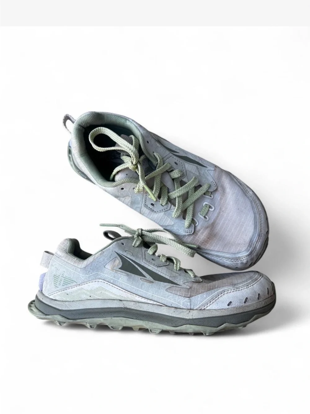 Altra Trail Running Shoes in Light Gray-Green (lone peak)